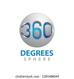 360 degrees sphere logo concept design. Symbol graphic template element vector