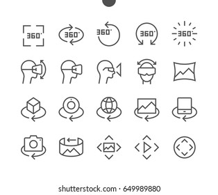 360 Degrees UI Pixel Perfect Well-crafted Vector Thin Line Icons 48x48 Ready for 24x24 Grid for Web Graphics and Apps with Editable Stroke. Simple Minimal Pictogram Part 2-2