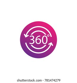 360 degrees vector icon
