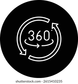 360 Degrees vector icon. Can be used for printing, mobile and web applications.