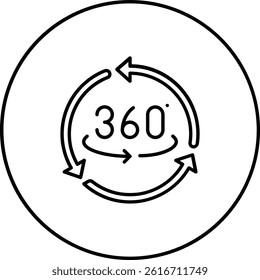 360 Degrees vector icon. Can be used for printing, mobile and web applications.
