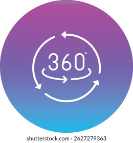 360 Degrees vector icon. Can be used for printing, mobile and web applications.