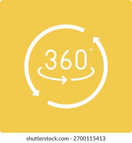 Ícone de vetor de 360 graus. Pode ser usado para impressão, aplicativos móveis e da Web.
