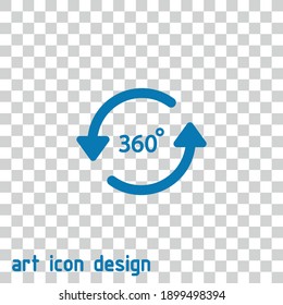 360 degrees vector icon on an abstract background
