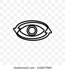 360 degrees vector linear icon isolated on transparent background, 360 degrees transparency concept can be used for web and mobile