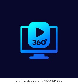 360 degrees video content, icon for web