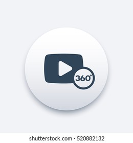 360 Degrees Video Icon, Button