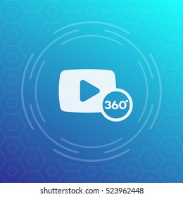 360 Degrees Video Icon, Symbol