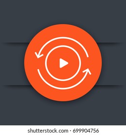 360 degrees video icon, vector