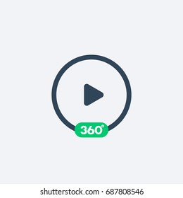 360 degrees video play icon