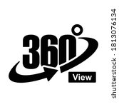 360 Degrees view icon isolated on white background.

