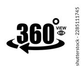 360 Degrees view icon isolated on background vector illustration