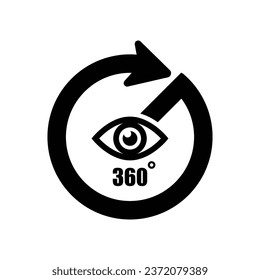 Icono de vista 360 grados aislado en ilustración vectorial de fondo.