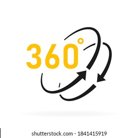 360 degrees view icon. Logo design for video, panoramic images and virtual reality. Vector illustration.