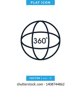 360 Degrees View Icon Vector Design Template