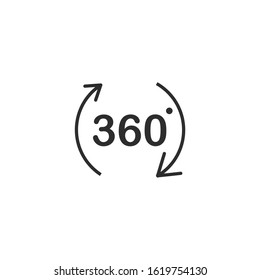 360 degrees view Icon vector sign isolated for graphic and web design. 360 degrees view symbol template color editable on white background.