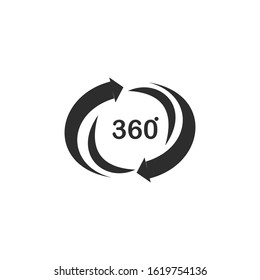 360 degrees view Icon vector sign isolated for graphic and web design. 360 degrees view symbol template color editable on white background.