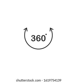 360 degrees view Icon vector sign isolated for graphic and web design. 360 degrees view symbol template color editable on white background.