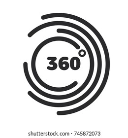 360 degrees view Related Vector graphic element that can be used as a logo or icon for your Design. Modern style with colorful circle lines