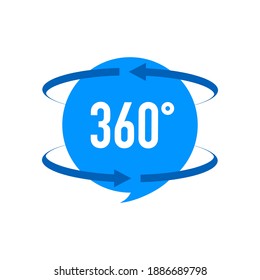 360 degrees view sign icon on white background.