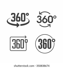 360 degrees view sign icon. Vector. - Shutterstock ID 350838674