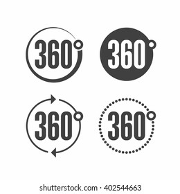 360 degrees view sign icon. Vector.