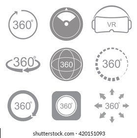 360 degrees view sign icon on the white background - Shutterstock ID 420151093
