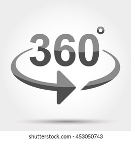 360 Degrees View Sign Icon