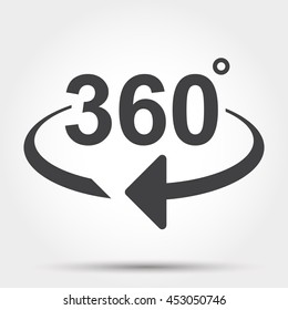 360 degrees view sign icon