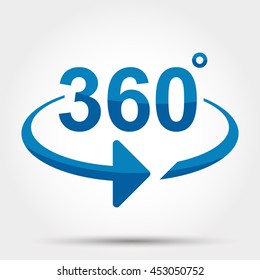 360 degrees view sign icon