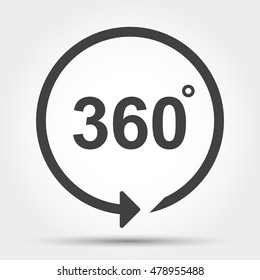 360 degrees view sign icon