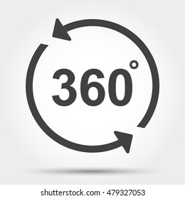 360 degrees view sign icon