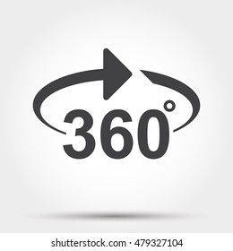360 degrees view sign icon
