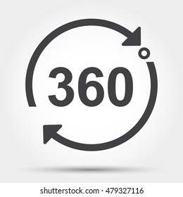360 degrees view sign icon