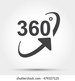 360 Degrees View Sign Icon