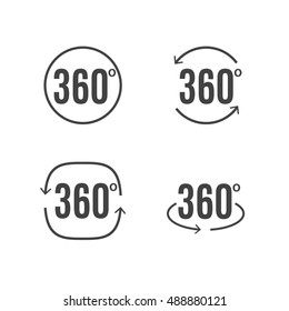 360 degrees view sign icon design. Vector symbol of rotation virtual 3d.