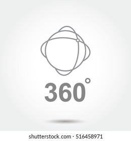 360 Degrees View Sign Icon