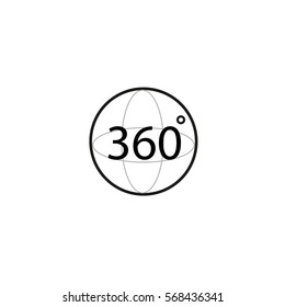 360 Degrees View Sign Icon