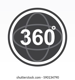 360 Degrees View Sign Icon