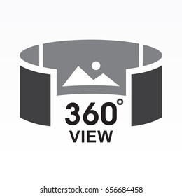 360 degrees view sign icon