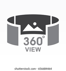 360 Degrees View Sign Icon