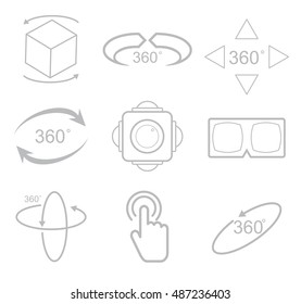 360 Degrees View Vector Icon on white background