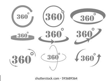 360 Degrees View Vector Icon
