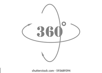 360 Degrees View Vector Icon