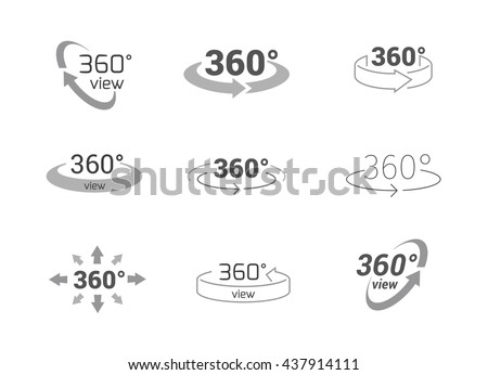 360 Degrees View Vector Icon.