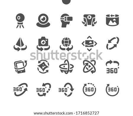 360 degrees Well-crafted Pixel Perfect Vector Solid Icons 30 2x Grid for Web Graphics and Apps. Simple Minimal Pictogram