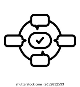 360 Feedback Icon Line Style For Various Design Purposes
