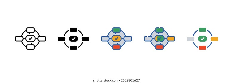 360 Feedback Icon Set Multiple Style Collection