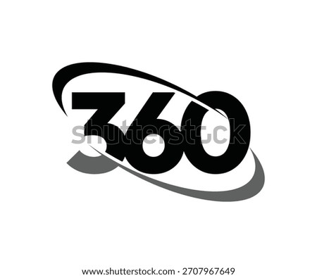 360 Global Motion Logo – Black Grey Swoosh Circle Design for Business