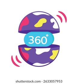 360 Globe Vector style icon. Eps 10 file